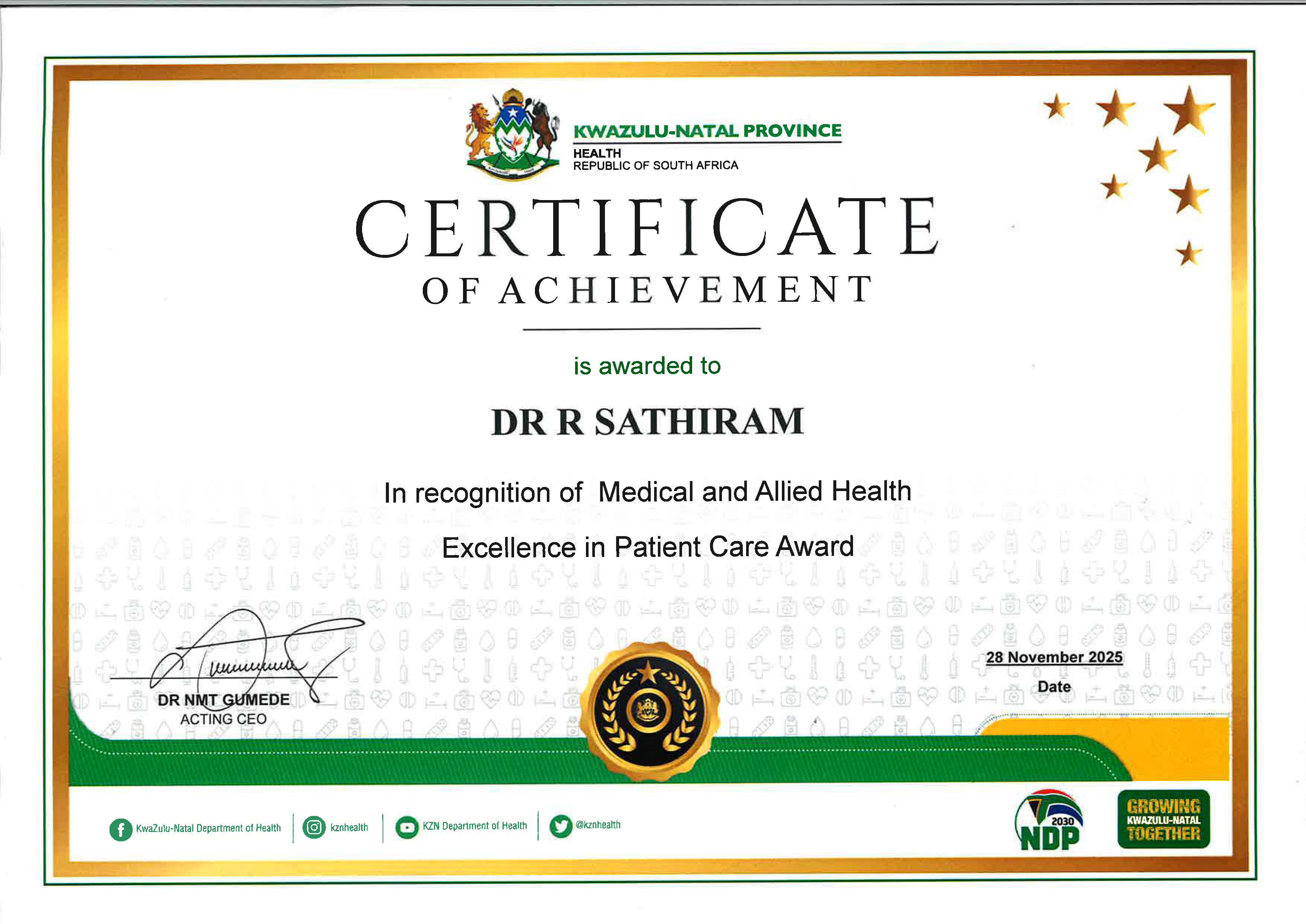 Excellence in Patient Care Award